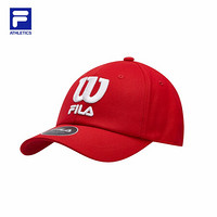 FILA × Wilson 斐乐情侣棒球帽 2020秋季新款休闲时尚街头棒球帽 RD红-RD XS