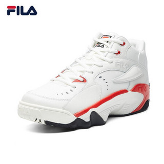 FILA 斐乐官方 JAMBALL MID暴扣男子篮球鞋 2020秋季新款高帮运动鞋球鞋男 明亮白/庆典红-WR 39