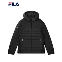 FILA 斐乐官方 男子羽绒服 2020冬季新款时尚保暖短款羽绒外套 正黑色-BK 165/88A/S