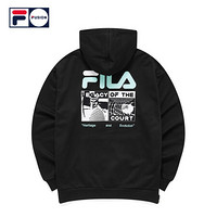 FILA FUSION 斐乐男子卫衣串标2020冬季新款潮流卫衣 深黑-BK（宽松版型，建议拍小一码） 185/104A/XXL