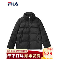 FILA 斐乐官方女士羽绒服2020冬季新款时尚运动短款宽松外套女 正黑色-BK 180/96A/XXL