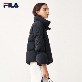 FILA 斐乐官方女士羽绒服2020冬季新款时尚运动短款宽松外套女 正黑色-BK 180/96A/XXL