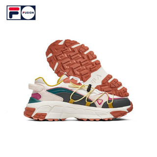 FILA FUSION SKYRUNNER女跑步鞋2020秋季新款登山风运动鞋 粉/海狸灰-PC 38.5