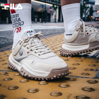 FILA x MIHARA 斐乐FM1老爹鞋女2020秋季新款休闲鞋 蔡徐坤力荐 波点鞋 沙壳色-SS 40