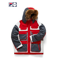 FILA FUSION x WM白山联名 斐乐男士羽绒服2020冬新款保暖外套 传奇红-RD（宽松版型，建议拍小一码） 180/100A/XL