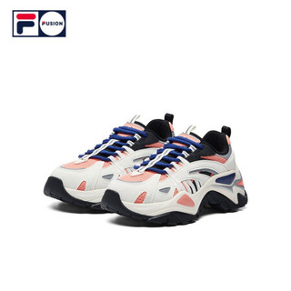 FILA FUSION 斐乐官方鱼刺女老爹鞋2020秋冬透气网面休闲时尚运动鞋 沙漠粉/奶白-PG-T12W034105F 35.5