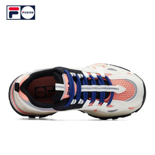FILA FUSION 斐乐官方鱼刺女老爹鞋2020秋冬透气网面休闲时尚运动鞋 沙漠粉/奶白-PG-T12W034105F 35.5