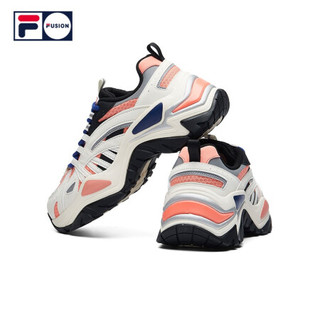 FILA FUSION 斐乐官方鱼刺女老爹鞋2020秋冬透气网面休闲时尚运动鞋 沙漠粉/奶白-PG-T12W034105F 35.5