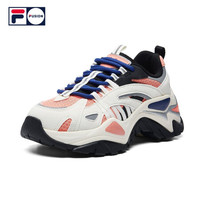 FILA FUSION 斐乐官方鱼刺女老爹鞋2020秋冬透气网面休闲时尚运动鞋 沙漠粉/奶白-PG-T12W034105F 40
