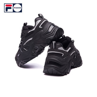 FILA FUSION 斐乐官方鱼刺女老爹鞋2020秋冬透气网面休闲时尚运动鞋 黑B-BK 35.5