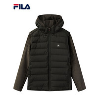 FILA 斐乐官方男士羽绒服 2020年冬季新款短款羽绒服保暖两面穿服 正黑色-BK 165/88A/S