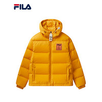 FILA 斐乐官方 男士羽绒服 2020年冬季新款连帽短款休闲保暖外套 芒金黄-YE 165/88A/S