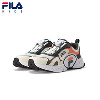 FILA KIDS 斐乐儿童中大童儿童复古跑鞋休闲2020年秋季冬季新款 微白-AG 34码/内长21.5cm