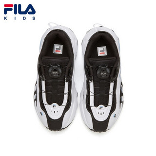 FILA KIDS 斐乐儿童中大童儿童复古跑鞋休闲2020年秋季冬季新款 黑色/斐乐白-BW-男 35码/内长22.0cm