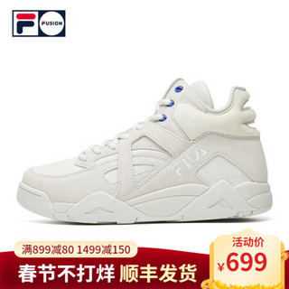 FILA 斐乐官方篮球鞋女 2020冬新款高帮板鞋复古篮球运动鞋女CAGE 蒸汽灰-VG 38.5