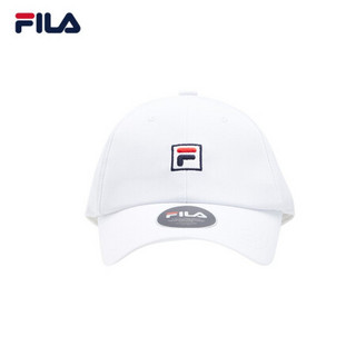 FILA 斐乐官方 情侣款棒球帽新款潮流男女帽子遮阳帽 标准白-WT-F13U038201F XS