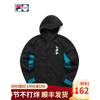 FILA FUSION 斐乐男士梭织外套2021冬新款拼接ins潮 深黑-BK 170/92A/M