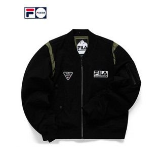 FILA FUSION x WM白山联名 斐乐女士棉服2021春季新款潮流外套 深黑-BK（宽松版型，建议拍小一码） 175/92A/XL