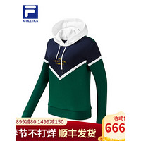 FILA ATHLETICS斐乐官方连帽卫衣女子2021春季新款运动基础套头衫 松叶绿-DG 180/96A/XXL