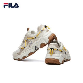 FILA 斐乐官方 FLUID猫爪鞋 老爹鞋男 2020秋季新款休闲鞋复古运动鞋男鞋 斑鸠黄/泥灰粉A-TS 40.5