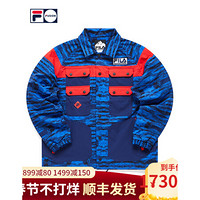 FILA FUSION x WM白山联名斐乐男运动外套2021春季新款潮流外套 深紫蓝-BU 170/92A/M