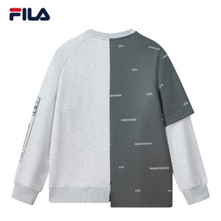 FILA x MIHARA斐乐套头卫衣男子2021春季新款休闲时尚运动套头衫 青砖灰-DY 190/108A/XXXL