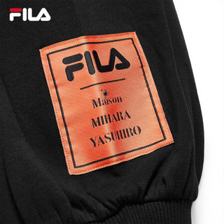 FILA x MIHARA 斐乐联名 女士长袖T恤2021年春季新款运动上衣内搭服 正黑色-BK 180/96A/XXL