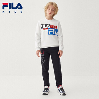 FILA KIDS 斐乐儿童套头卫衣中大童男童卫衣保暖时尚2020年新款 标准白-WT 140