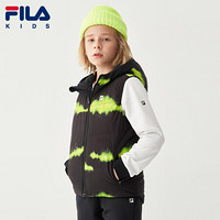 FILA KIDS 斐乐儿童 童装小童男孩羽绒马甲2020年冬季保暖外套 满印-PT 165