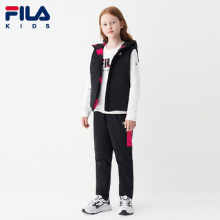 FILA KIDS 斐乐儿童 童装小童女孩羽绒马甲2020年冬季保暖外套 满印-PT 140