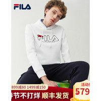 FILA斐乐官方连帽卫衣男子2020秋冬季新款休闲时尚运动套头衫基础版型 标准白-WT 180/100A/XL