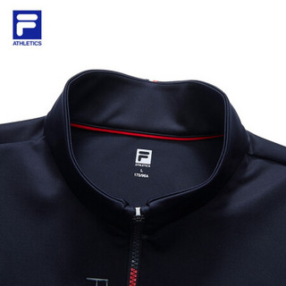 FILA ATHLETICS斐乐男士运动马甲2021春季新款运动茄克男外套 传奇蓝-NV 180/100A/XL