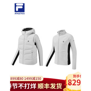 FILA ATHLETICS斐乐男士运动羽绒马甲2021春季新款保暖两件套 南极灰-GY 190/108A/XXXL