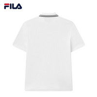 FILA 斐乐官方 男子针织短袖POLO衫2021春季新款时尚休闲POLO男 标准白-WT 190/108A/XXXL