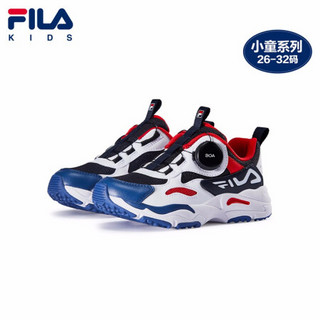 FILA KIDS 斐乐儿童小童2021年春季新款时尚童鞋休闲运动鞋跑鞋 传奇蓝/铁蓝色-NB-男 26码/内长16.0cm