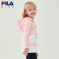 FILA KIDS 斐乐儿童女小童套头连衣裙可爱2021年春季新款官方卫衣 清新粉-LP 110