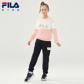 FILA KIDS 斐乐儿童女童套头卫衣中大童卫衣保暖2021年春季新款 漫莉粉-LP 160