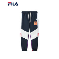 FILA x MIHARA斐乐男士梭织长裤2021春季新款塑束脚裤运动休闲裤 星河紫拼藏青色-PU 175/84A/L