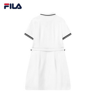 FILA 斐乐官方女子连衣裙 2021春季新款女子潮流基础连衣裙女 标准白-WT 160/80A/S