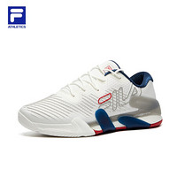 2-FILA ATHLETICS 斐乐男子网球鞋2021春季新款潮流鞋运动鞋锻炼鞋 白中白-BB 40