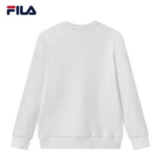 FILA 斐乐官方 男士卫衣2021年春季新款经典休闲运动套头衫 标准白-WT 170/92A/M