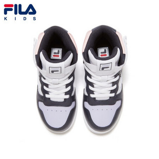 FILA KIDS 斐乐儿童小童2021年春季新款时尚童鞋休闲运动鞋 斐乐白/嫩玫粉-WP-女 32码/内长20.0cm