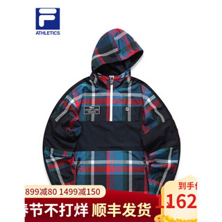 FILA ATHLETICS斐乐男士运动外套2021春季新款格纹潮流连帽上衣男 玉石白(满印）-PT 190/108A/XXXL