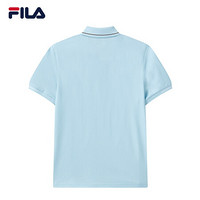 FILA 斐乐官方男士POLO衫2021年夏季新款休闲针织短袖衫上衣 云水蓝-LB 190/108A/XXXL