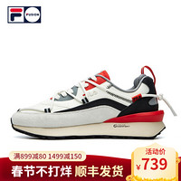 FILA FUSION斐乐JOGGER DX老爹鞋2021春季ins潮休闲男复古跑鞋 雪白/网络橙-SO 40