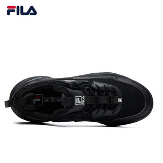 FILA 斐乐官方复古篮球鞋男 2021春新款运动鞋低帮休闲时尚漩涡男 黑-BK 40