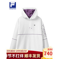 FILA ATHLETICS斐乐连帽卫衣宽松女子2021春季新款休闲时尚 玉石白-WT 160/80A/S