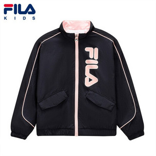 FILA KIDS 斐乐中大童运动外套2021春季新款女童梭织双面穿外套 传奇蓝-NV 140