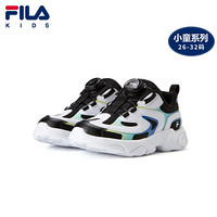 FILA KIDS 斐乐儿童小童2021年春季新款时尚童鞋休闲运动鞋 骑士蓝/黑色-BB 32码/内长20.0cm