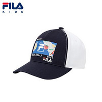 FILA KIDS斐乐儿童棒球帽 2021年春季新款儿童时尚印花LOGO棒球帽 宝蓝-NV S